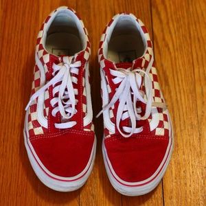 Old Skool Vans Red/White Checkered